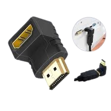 Adaptador Hdmi 90 G Em L Macho X Fêmea 1.4 Para Tv Painel
