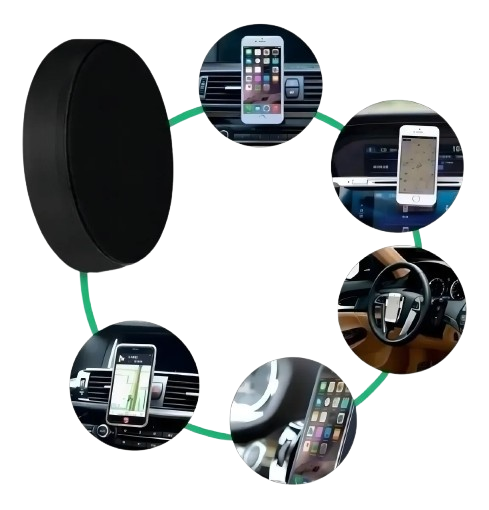 Suporte Celular | Carro Magnético, Imã Redondo | Universal