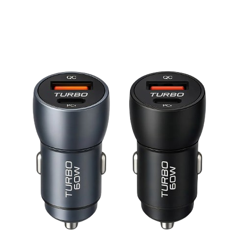 FONTE VEICULAR EM 2 VERSOES -TIPO-C E USB / 2 USB