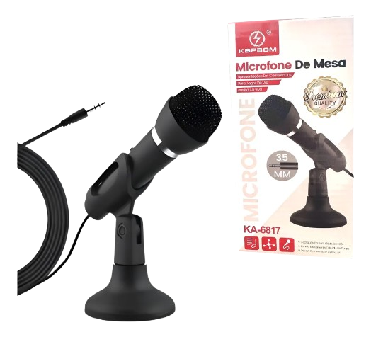 Microfone De Mesa P2 Para Notebook Pc Jogos, Aulas Online