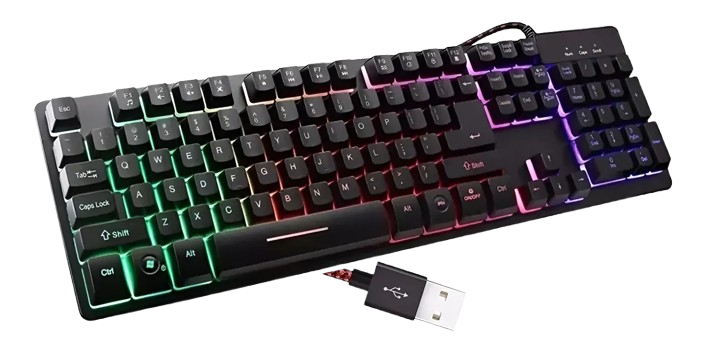 Teclado Gamer Retroiluminado Rgb Usb Semi Mecânico 