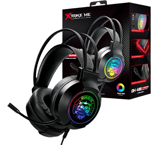 Fone De Ouvido Gamer com luz RGB com cabo USB p/ pc