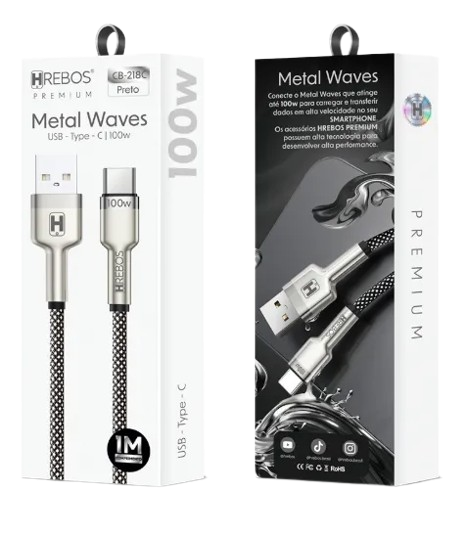 cabo usb metal turbo versoes tipo-c /micro -usb/iphone 
