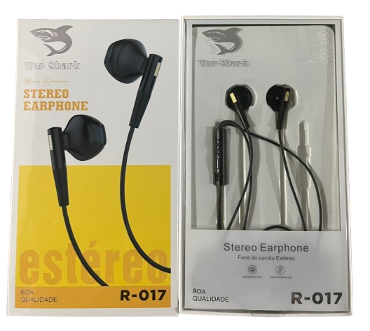 fone de ouvido com fio P2 versao preto e branco